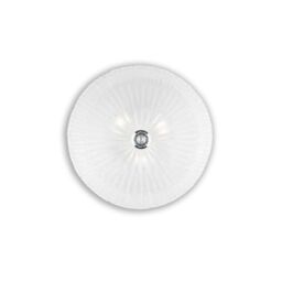 Netlighting Shell 3 Light Indoor Flush Wall Ceiling Light Chrome with Clear Glass E27 in Grey