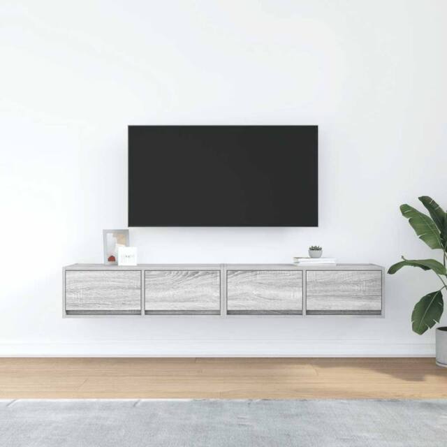 Berkfield Home TV Cabinets 2 pcs Grey Sonoma 80x31x25.5 cm Engineered Wood - image 1
