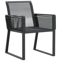 Berkfield Home 5 Piece Garden Dining Set Black Poly Rattan - thumbnail 6
