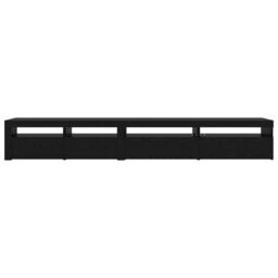 Berkfield Home 3 Piece TV Cabinet Set with LED Lights Black Oak Engineered Wood - thumbnail 9