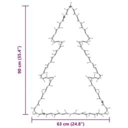 Berkfield Home Christmas Lights Christmas Tree Silhouette 115 LEDs Warm White in Black - thumbnail 8