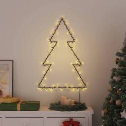 Berkfield Home Christmas Lights Christmas Tree Silhouette 115 LEDs Warm White in Black