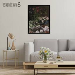 "Artery8 Spring Flowers Floral Still Life Monet Vintage Framed Canvas Wall Art - Size: W12"" x H16""" - thumbnail 3