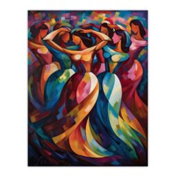 Artery8 Wall Art Print Latino Merengue Dance Dancing South America Colourful Bright Bold Painting Rhythm Body Energy Theatre Arts Artwork Poster - thumbnail 1