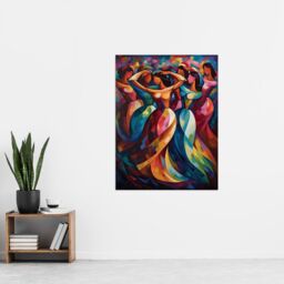 Artery8 Wall Art Print Latino Merengue Dance Dancing South America Colourful Bright Bold Painting Rhythm Body Energy Theatre Arts Artwork Poster - thumbnail 4