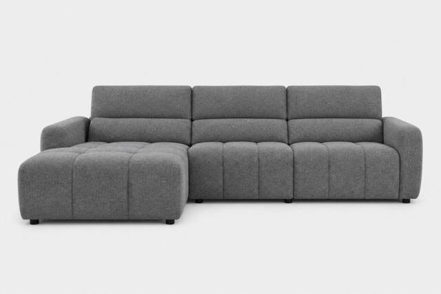 Stratus Interiors Turin Left-Hand Electric Recliner Sofa - Durable Fabric Finish - Grey - image 1