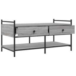 Berkfield Home Coffee Table Grey Sonoma 99x50x50 cm Engineered Wood - Size: 99 x 50 x 50 cm - thumbnail 5