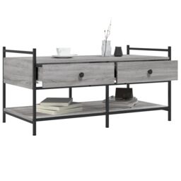 Berkfield Home Coffee Table Grey Sonoma 99x50x50 cm Engineered Wood - Size: 99 x 50 x 50 cm - thumbnail 4