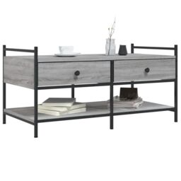 Berkfield Home Coffee Table Grey Sonoma 99x50x50 cm Engineered Wood - Size: 99 x 50 x 50 cm - thumbnail 3