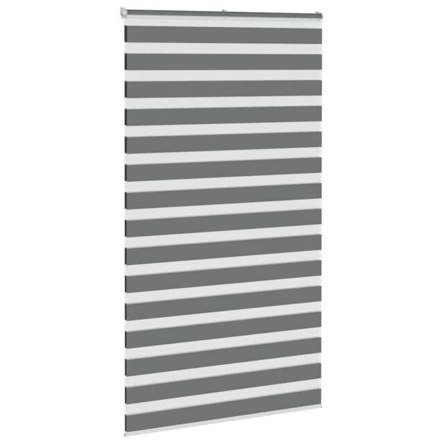 Berkfield Home Elegant Zebra Blind Dark Grey 130x200 cm Fabric Width 125.9 cm Po - image 1