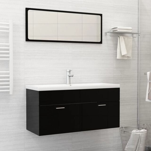 Berkfield Home Built-in Basin with Faucet 101x39x18 cm Ceramic White - Size: 101 x 39 x 18 cm - image 1