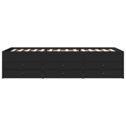Berkfield Home Daybed with Drawers without Mattress Black 100x200 cm - thumbnail 4