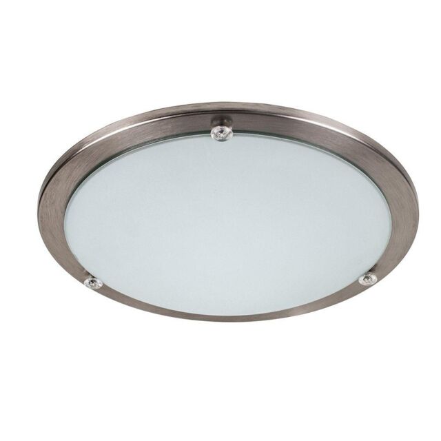 ValueLights Round Flush Silver Ceiling Light (Flush) - image 1
