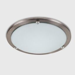 ValueLights Round Flush Silver Ceiling Light (Flush) - thumbnail 2