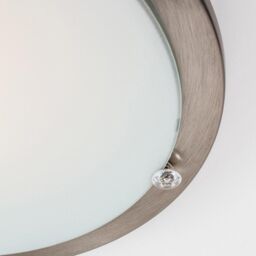 ValueLights Round Flush Silver Ceiling Light (Flush) - thumbnail 4
