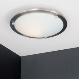 ValueLights Round Flush Silver Ceiling Light (Flush) - thumbnail 5