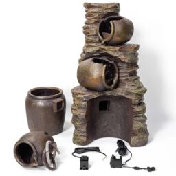 Primrose Water Feature Fountain Cascade Classical Earthenware Pottery 117cm in Stone - thumbnail 4