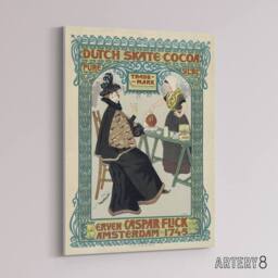 "Artery8 Dutch Skate Cocoa Advert Canvas Wall Art Print Georg van Caspel in Green - Size: W18"" x H24""" - thumbnail 2