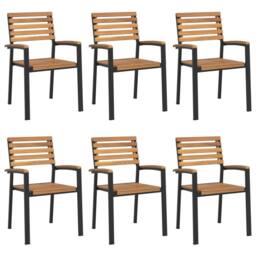 Berkfield Home 7 Piece Garden Dining Set Solid Wood Acacia & Metal in Brown - thumbnail 3