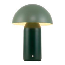 Happy Homewares Modern Rechargeable Mushroom Table Lamp with Touch Dimmer Button in Dark Green - Size: 10 inches - thumbnail 3