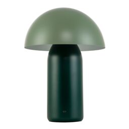 Happy Homewares Modern Rechargeable Mushroom Table Lamp with Touch Dimmer Button in Dark Green - Size: 10 inches