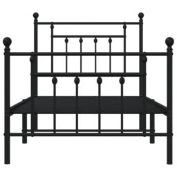 Berkfield Home Metal Bed Frame without Mattress with Footboard Black 80x200cm - Size: 80x200 cm - thumbnail 6
