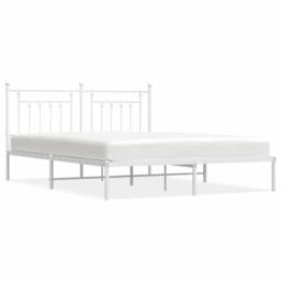 Berkfield Home Metal Bed Frame with Headboard White 160x200 cm
