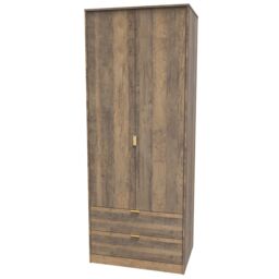 Ready Assembled 2 U Tamworth 2 Door 2 Drawer Wardrobe (Ready Assembled) in Dark Brown - thumbnail 3