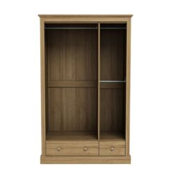 Lemon Pavilion Furniture Devon 3 Door 2 Drawer Wardrobe - L56 x W112.9 x H181.5 cm - Oak in Brown - Size: 1 Pack - thumbnail 2
