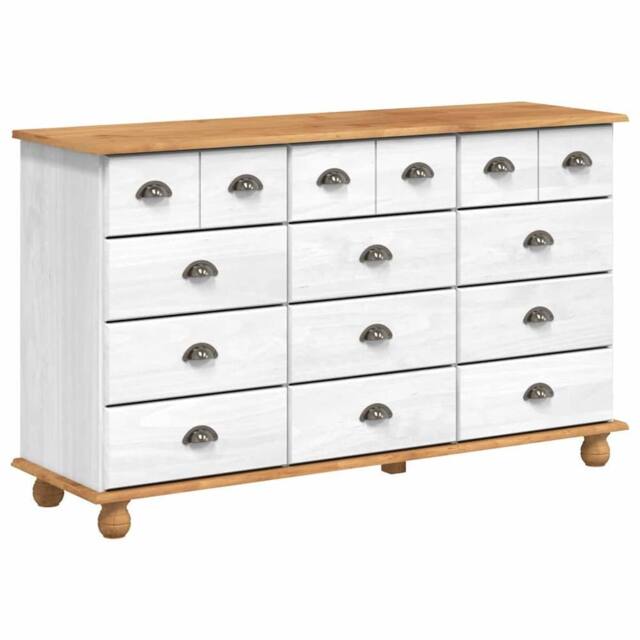 "Berkfield Home Chest of Drawers ""ASKIM"" White 79x40x133.5 cm Solid Wood Pine" - image 1