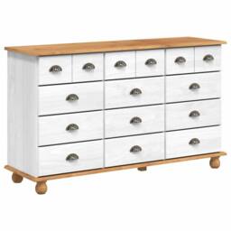 "Berkfield Home Chest of Drawers ""ASKIM"" White 79x40x133.5 cm Solid Wood Pine" - thumbnail 1
