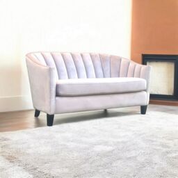 Minster 2 Seater Loveseat Indoor Sofa - Velvet - L74 x W147 x H80 cm - Pink - Size: 1 Pack - thumbnail 4