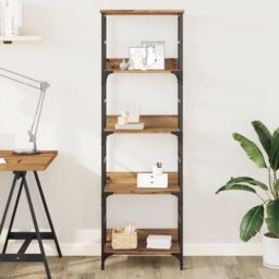 Berkfield Home Bookshelf Artisan Oak 50x33x153 cm Engineered Wood in Brown - Size: 50 x 33 x 153 cm - thumbnail 1