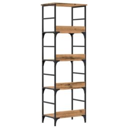 Berkfield Home Bookshelf Artisan Oak 50x33x153 cm Engineered Wood in Brown - Size: 50 x 33 x 153 cm - thumbnail 6