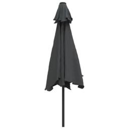 Berkfield Home Outdoor Parasol with LED Lights & Steel Pole 300cm Anthracite in Black - thumbnail 6