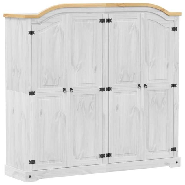 Berkfield Home Wardrobe Corona White 194x52x186 cm Solid Wood Pine - Size: 194 x 52 x 186 cm - image 1