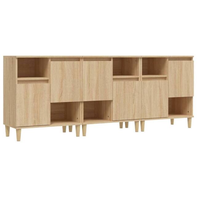 Berkfield Home Sideboards 3 pcs Sonoma Oak 60x35x70 cm Engineered Wood in Brown - Size: 60 x 35 x 70 cm - image 1