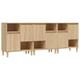 Berkfield Home Sideboards 3 pcs Sonoma Oak 60x35x70 cm Engineered Wood in Brown - Size: 60 x 35 x 70 cm - thumbnail 1