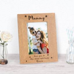 Uniqueful Personalised Love you to the stars & back Wood Picture Frame 6x4 in Brown - Size: 1 Pack - thumbnail 4