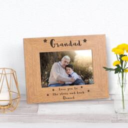 Uniqueful Personalised Love you to the stars & back Wood Picture Frame 6x4 in Brown - Size: 1 Pack - thumbnail 3
