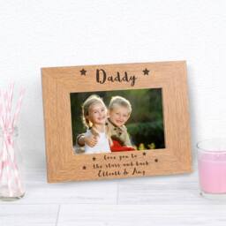 Uniqueful Personalised Love you to the stars & back Wood Picture Frame 6x4 in Brown - Size: 1 Pack - thumbnail 5