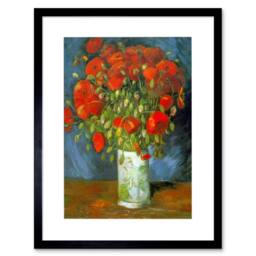 "Artery8 Painting Van Gogh Red Poppies Old Master 12x16"" Framed Wall Art Print - Size: W12"" x H16""" - thumbnail 1