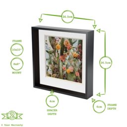 "Nicola Spring 3D Deep Box Photo Frames - 10 x 10"" with 8 x 8"" Mount - White Mount - Pack of 2" - thumbnail 4