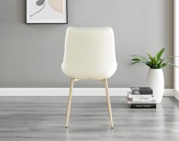 FurnitureboxUK Giovani 4 Grey Dining Table & 4 Pesaro Gold Leg Chairs in Cream - thumbnail 8