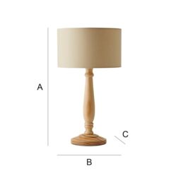 ValueLights Victoria Light Wood Traditional Table Lamp with Fabric Drum Shade & LED Bulb in Natural - thumbnail 8