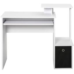 Wyld Haus Tono 100cm White Home Office Desk Sliding Keyboard Tray & Fabric - thumbnail 9