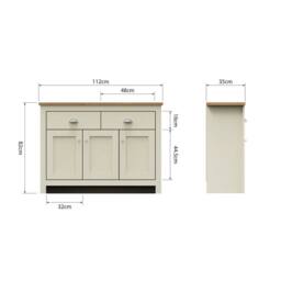 PAWNORA 3 Door 2 Drawer Sideboard Storage Cabinet in Cream - thumbnail 2