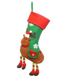Dibor Set of 4 Reindeer Hanging Legs Xmas Decor Christmas Gift Bag Stocking - Size: 4 Pack - thumbnail 2