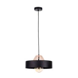 Netlighting Bossi Dome Pendant Ceiling Light Wood Natural Black 30cm 1x E27