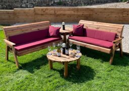 Charles Taylor Trading Six Seater Balmoral Corner set With Round Coffee in Brown - thumbnail 3